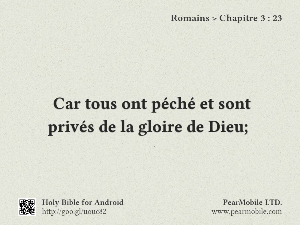 Romains, Chapitre 3:23